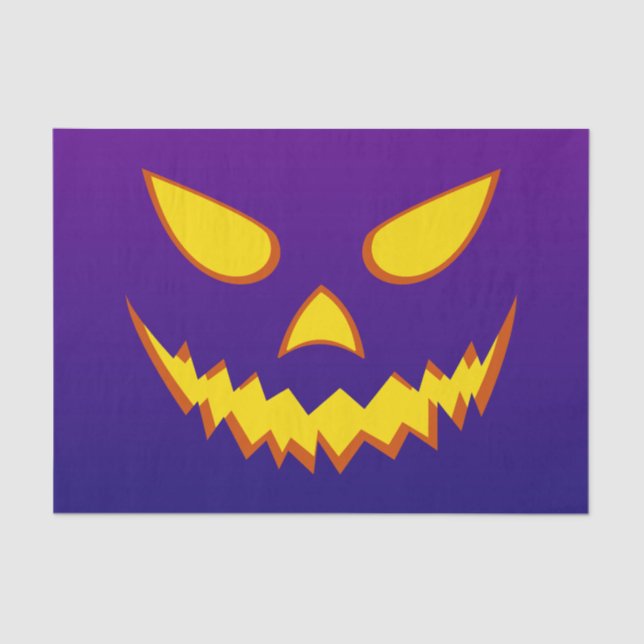 Papel De Seda Halloween Grinning Face Jack o Lanterna Pumpkin (Frente )