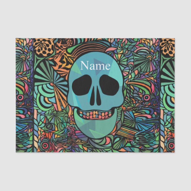 Papel De Seda Halloween Hippie Skull Thunder_Cove (Frente )