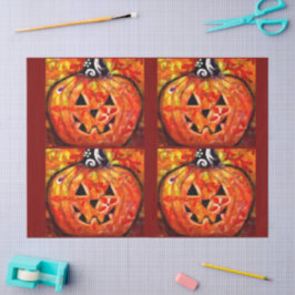 Papel De Seda Halloween Jack O Lanterna Pumpkin - Dissociação Fl