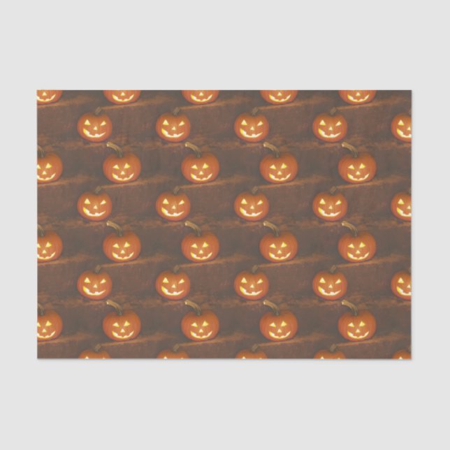 Papel De Seda Halloween Jack O'Lantern Pumpkin Lifelike (Frente )