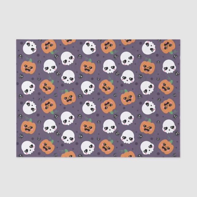 Papel De Seda Halloween Kawaii Pattern (Frente )