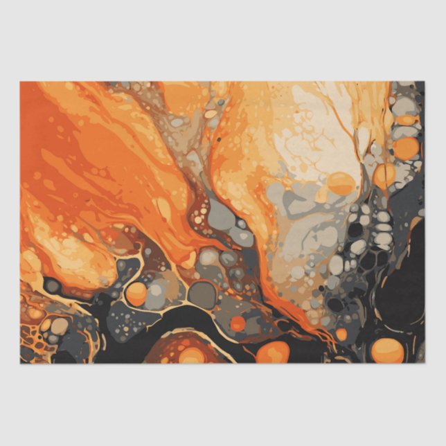 Papel De Seda Halloween Marble Watercolor Swirl 7 (Frente )