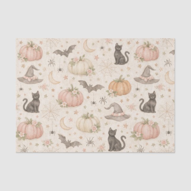 Papel De Seda Halloween Pastel Pumpkins (Frente )