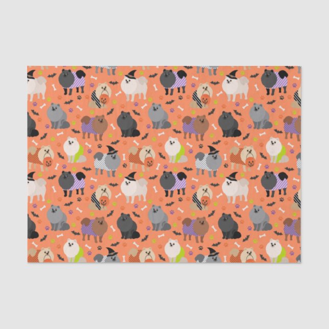 Papel De Seda Halloween Pomeranian (Frente )