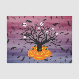 Papel De Seda Halloween Pumpkin Jack o’ Lanterna Árvore Morto