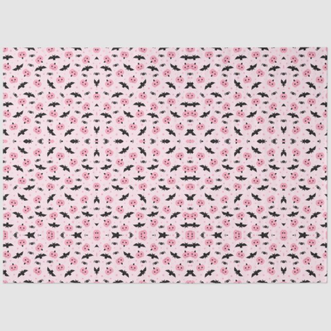 Papel De Seda Halloween Pumpkins e Bat Pattern (Frente )