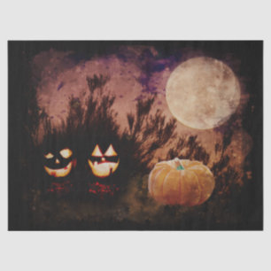 Papel De Seda Halloween Pumpkins na Nuvem do Luar