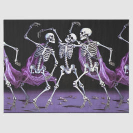 Papel De Seda Halloween Purple Dancing Skeletons Casamento Gótic