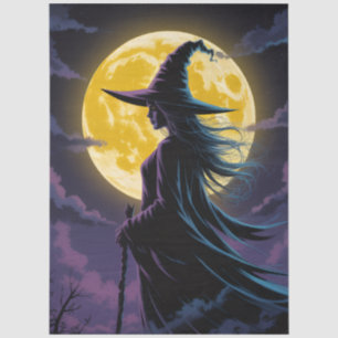 Papel De Seda Halloween que se destaca contra uma lua amarela ch