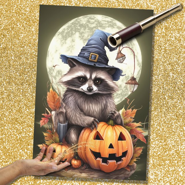 Papel De Seda Halloween Raccoon 2 Decoupage Paper (Criador carregado)
