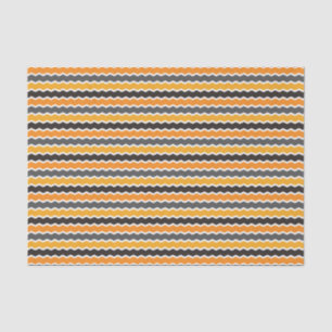Papel De Seda Halloween Retro 1960s Chevron Orange Black