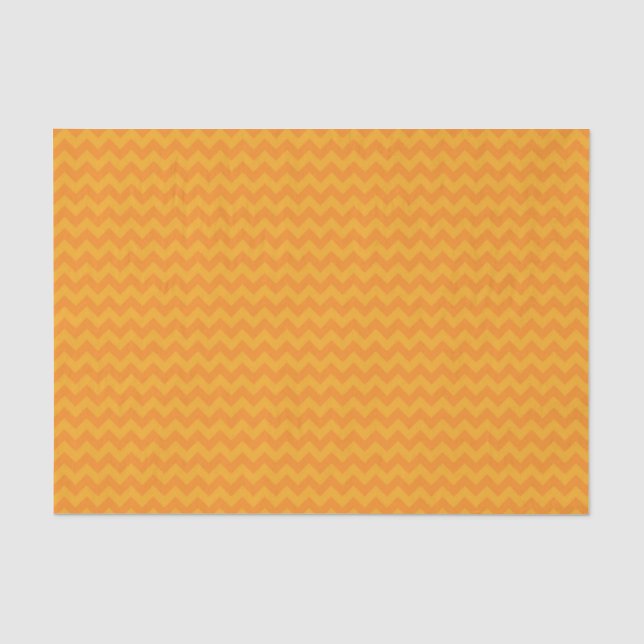 Papel De Seda Halloween Retro Bright Orange Chevron (Frente )