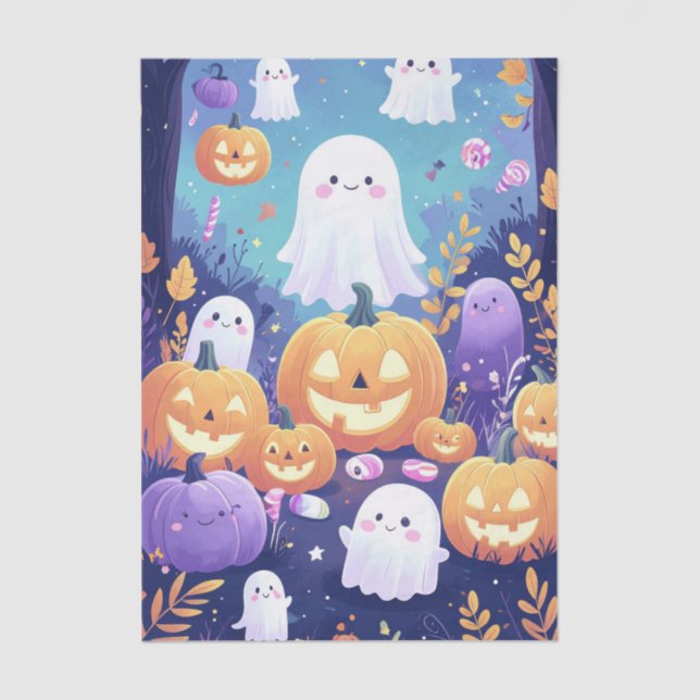 Papel De Seda Halloween Roxo (Frente )
