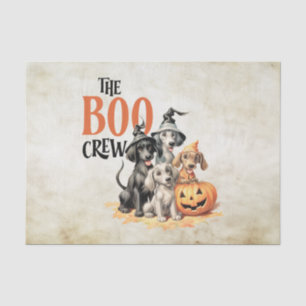 Papel De Seda Halloween Scary Boo Cães Tripulantes Laranja Pumpk