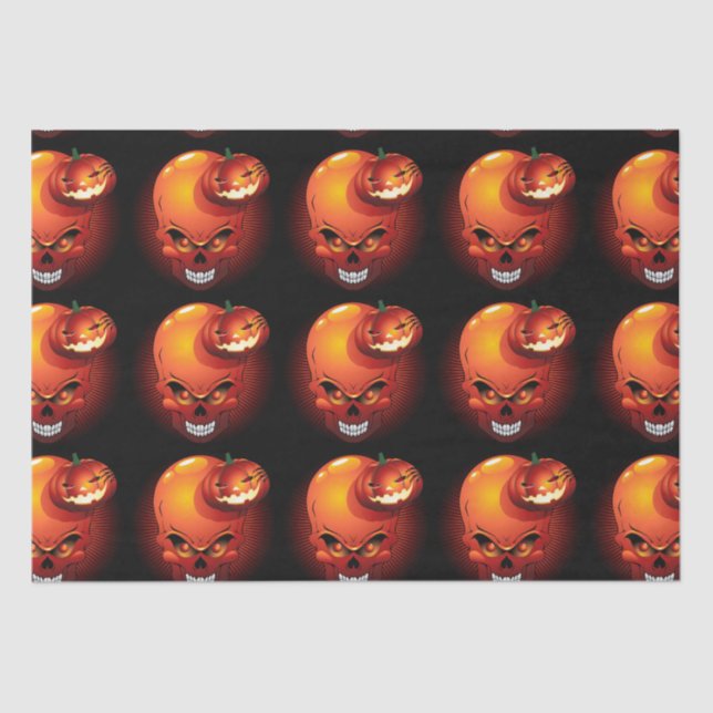 Papel De Seda Halloween Skull e Pumpkin (Frente )