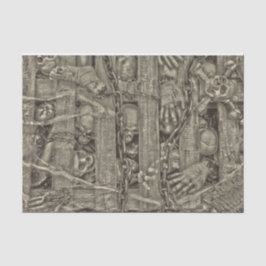 Papel De Seda Halloween - Skulls Gótica Antigo Estilo Sepia Vint