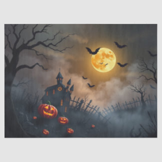 Papel De Seda "Halloween Spooky Scene Fantasy"