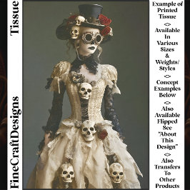 Papel De Seda Halloween Steampunk Feminino & Caveiras S1R Decoup