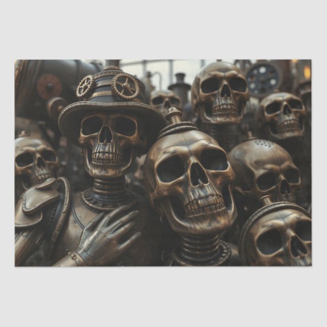 Papel De Seda Halloween Steampunk Skeleton (Frente )
