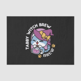 Papel De Seda Halloween Tabby Cat – Witch Hat & Potion Art