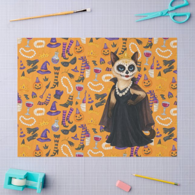 Papel De Seda Halloween themed for Siamese Cat lovers (Arte )