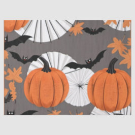 Papel De Seda Halloween Themed Gift Wrap: Bats & Pumpkins