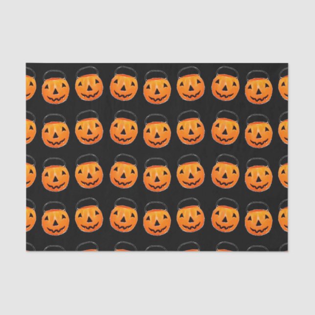 Papel De Seda Halloween Trick or Treat Pumpkins Tissue Paper (Frente )