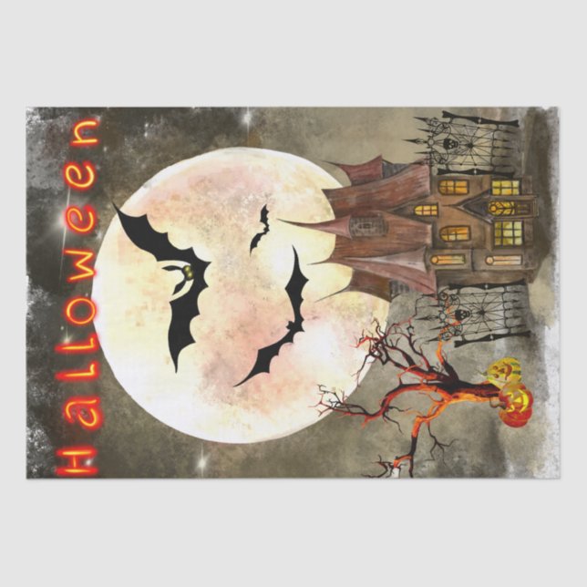 Papel De Seda Halloween Watercolor (Frente )