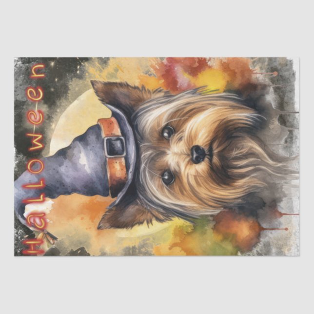 Papel De Seda Halloween Yorkshire Terrier Dog (Frente )