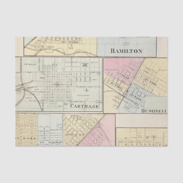 Papel De Seda Hamilton, Carthage, Bushnell, Lincoln e LaHarpe (Frente )