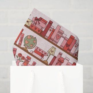 Papel De Seda Hand Drawn Book Lover Pattern Tissue Paper