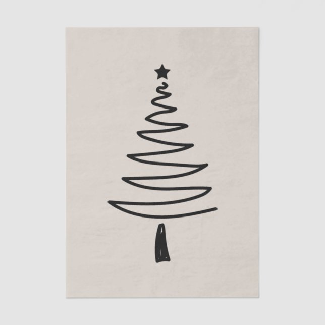 Papel De Seda Hand Drawn christmas tree (Frente )