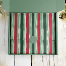 Hand Drawn Red and Green Striped Holiday