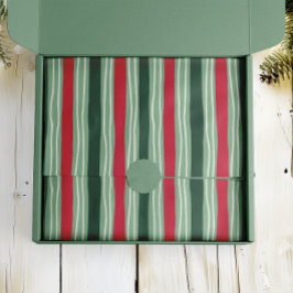 Papel De Seda Hand Drawn Red and Green Striped Holiday