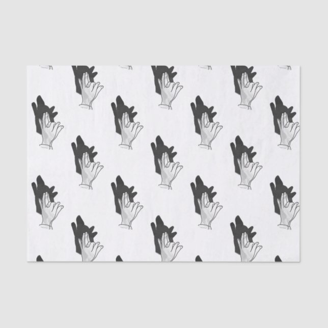 Papel De Seda Hand Silhouette Wolf (Frente )
