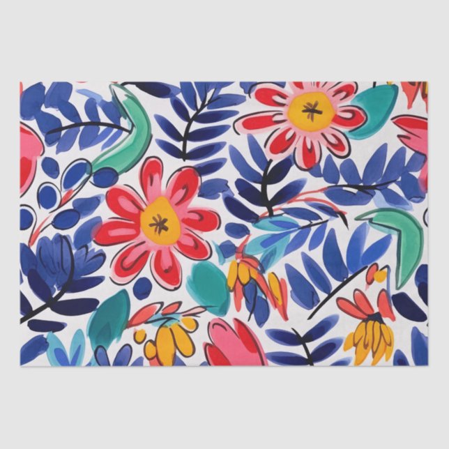 Papel De Seda Handcrafted Folk Art-inspired Seidenpapier (Frente )