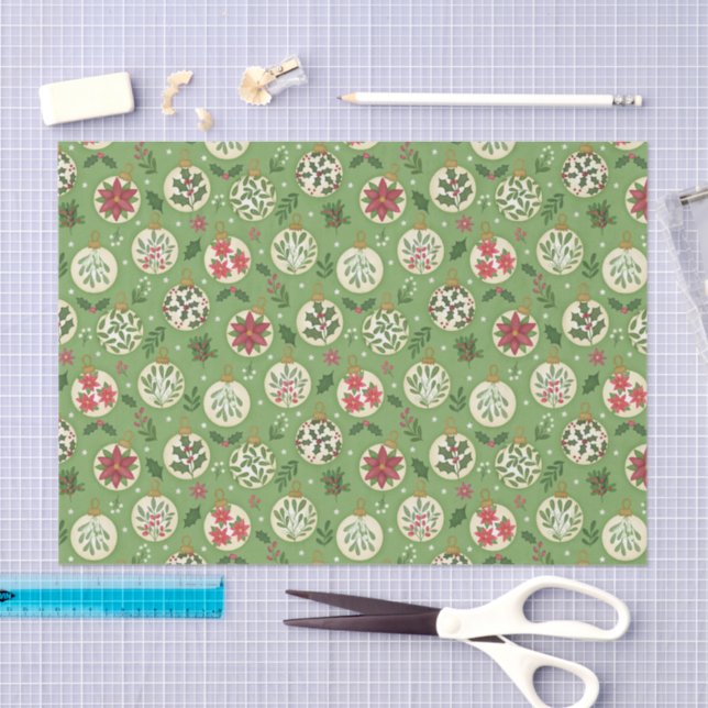 Papel De Seda HandDrawn Christmas Ornament Tissue Paper (Arte )