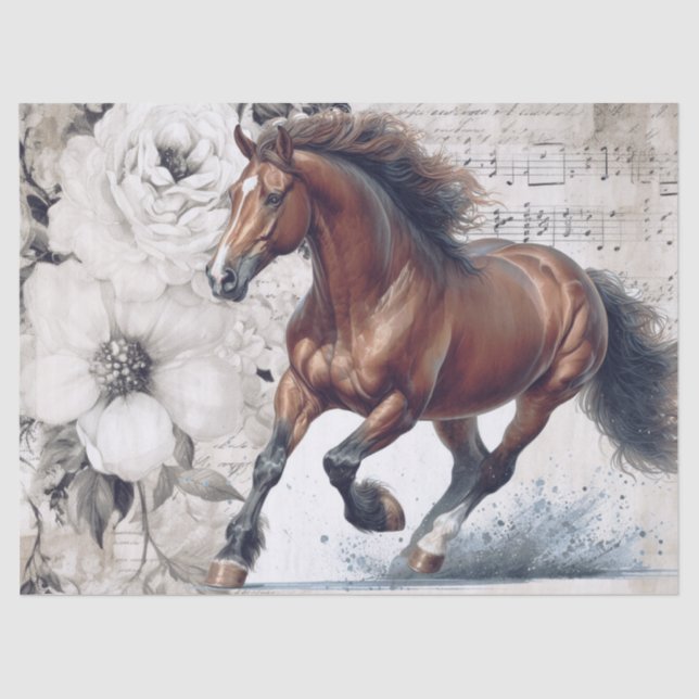 Papel De Seda Hanoverian Horse Decoupage (Frente )