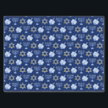 Papel De Seda Hanukkah Blue Menorah Dreidel Pattern Chanukah<br><div class="desc">Belo papel de tecido Hanukkah em azul bonito com um padrão legal de estrela judaica,  sonho para diversão jogos Chanukah,  e menorah judaica para o feriado.</div>