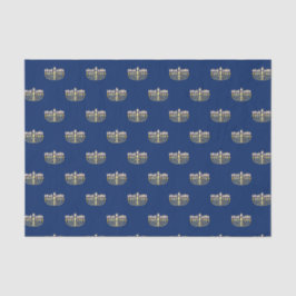 Papel De Seda Hanukkah Menorah, Ouro e Azul