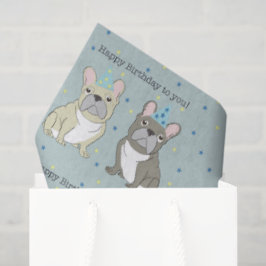 Papel De Seda Happy birthday French, bulldog