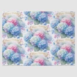 Papel De Seda Happy Birthday Hydrangea Floral 
