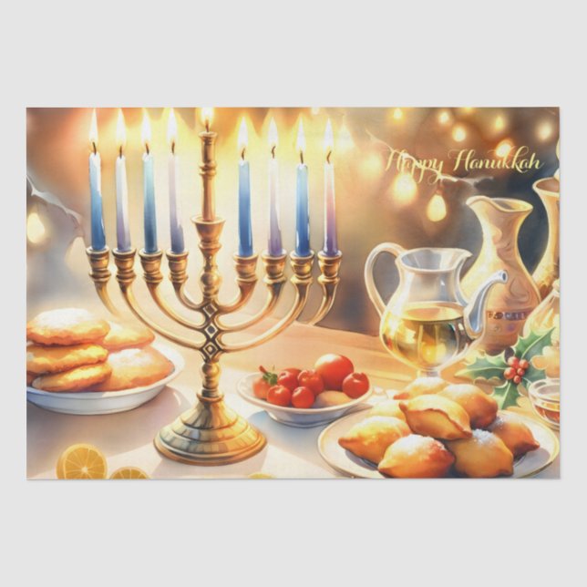 Papel De Seda Happy Hanukkah (Frente )