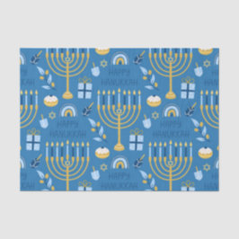 Papel De Seda Happy Hanukkah Blue Star