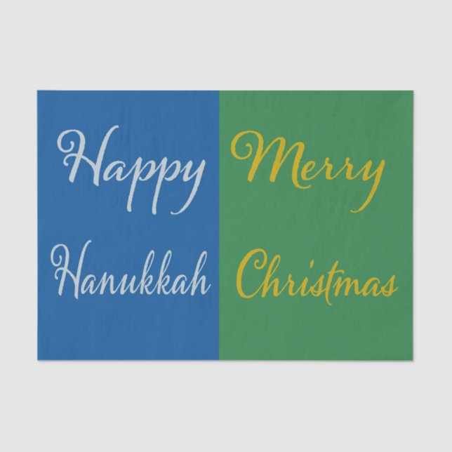 Papel De Seda Happy Hanukkah Merry Christmas Dual Holiday  (Frente )