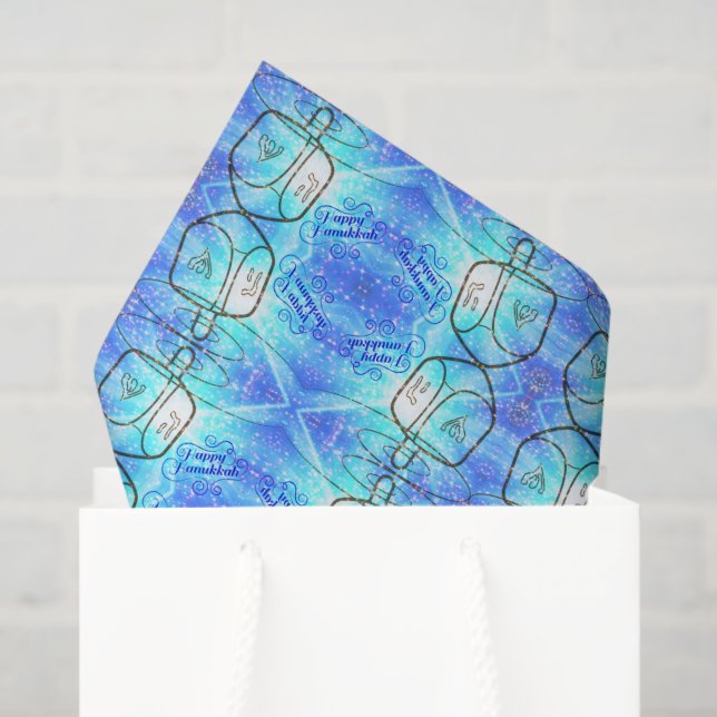 Papel De Seda Happy Hanukkah Tissue Paper (Sacola de presentes)