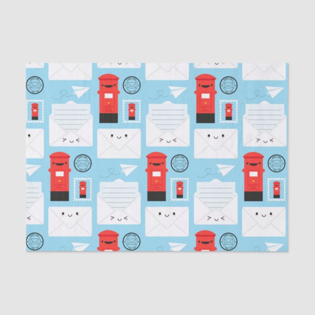 Papel De Seda Happy Mail - Posto Kawaii (Frente )