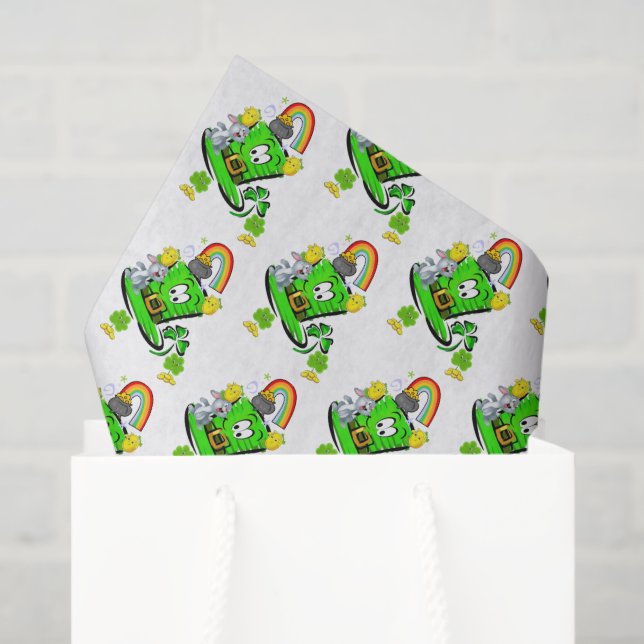 Papel De Seda Happy Saint Patrick's Day Rabbit Tissue Paper (Sacola de presentes)