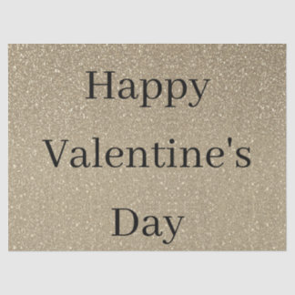 Papel De Seda Happy Valentine's Day Glittery Gold Black Custom