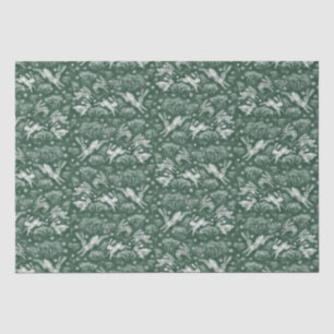 Papel De Seda Hares Snow Field White Rabbit Inverno Padrão Verde